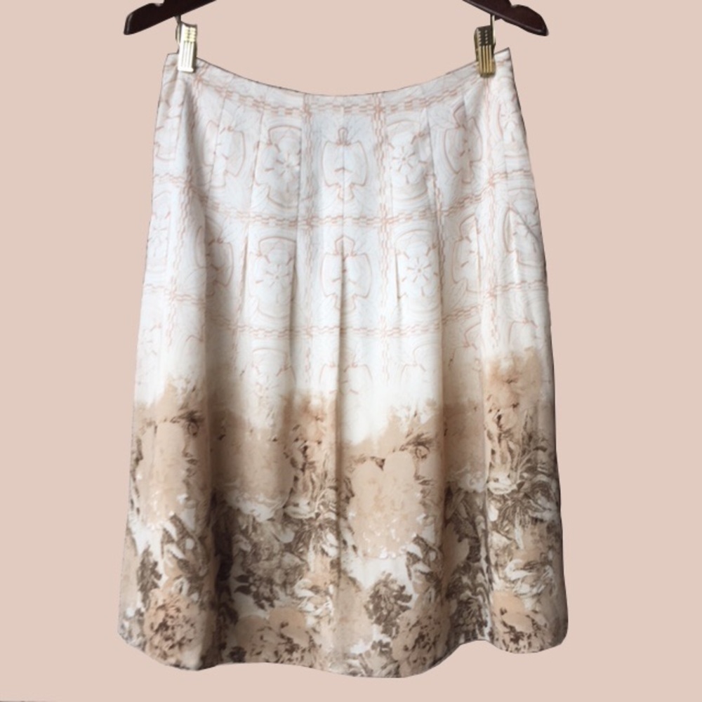 Apostrophe Ivory & Tan Floral Skirt